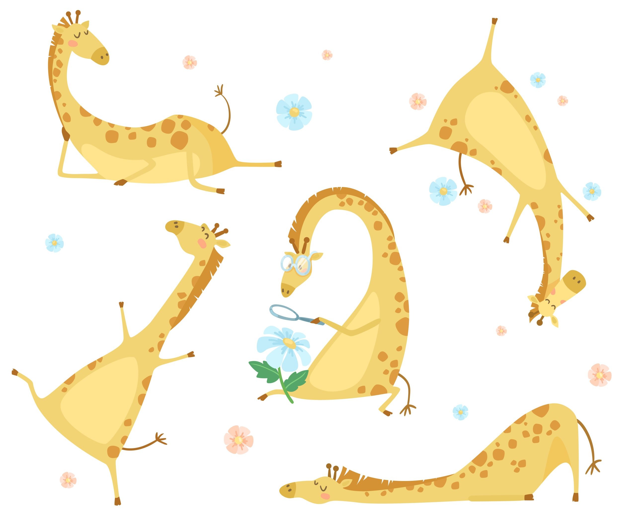 Giraffen verschiedene Posen